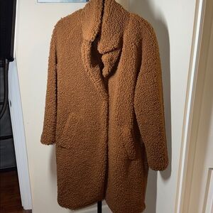BCBGeneration Long Faux Fur Teddy Coat